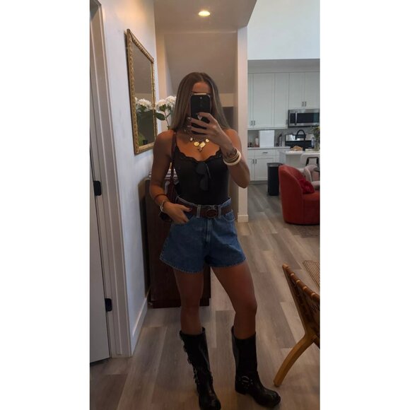 SKIMS Fits Everybody Lace Cami Bodysuit in Onyx Black Size Small - Picture 11 of 12